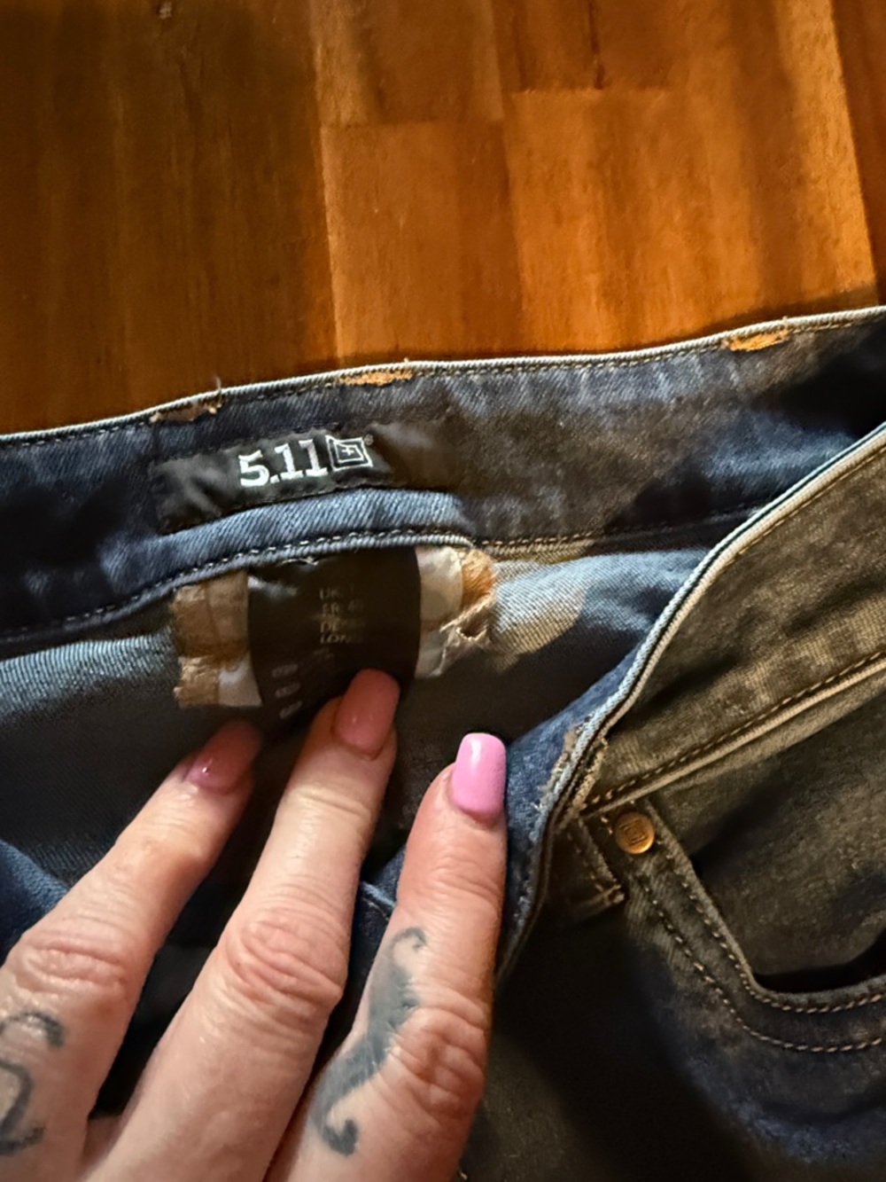 5.11 Tactical Dark Blue Denim Jeans sz 8 long